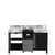 Lexora -  Zilara 55" Black  Grey Double Vanity - Castle Grey Marble Tops -  White Square Sinks - LZ342255SLIS000