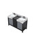 Lexora -  Zilara 55" Black  Grey Double Vanity - Castle Grey Marble Tops - White Square Sinks -  Balzani Gun Metal Faucet Set - LZ342255SLISFBG