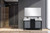 Lexora -  Zilara 55" Black  Grey Double Vanity - Castle Grey Marble Tops - White Square Sinks - Cascata Nera Matte Black Faucet Set -  53" Frameless Mirror - LZ342255SLISM53FCM