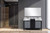 Lexora -  Zilara 55" Black  Grey Double Vanity - Castle Grey Marble Tops - White Square Sinks - Monte Chrome Faucet Set -  53" Frameless Mirror - LZ342255SLISM53FMC