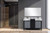 Lexora -  Zilara 55" Black  Grey Double Vanity - Castle Grey Marble Tops - White Square Sinks - Balzani Gun Metal Faucet Sets -  53" Frameless Mirror - LZ342255SLISM53FBG
