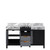 Lexora -  Zilara 60" Black  Grey Double Vanity - Castle Grey Marble Tops -  White Square Sinks - LZ342260DLIS000