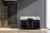 Lexora -  Zilara 60" Black  Grey Double Vanity - Castle Grey Marble Tops -  White Square Sinks - LZ342260DLIS000