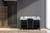 Lexora -  Zilara 60" Black  Grey Double Vanity - Castle Grey Marble Tops - White Square Sinks -  Balzani Gun Metal Faucet Set - LZ342260DLISFBG