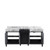 Lexora -  Zilara 72" Black  Grey Double Vanity - Castle Grey Marble Tops -  White Square Sinks - LZ342272DLIS000