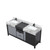 Lexora -  Zilara 72" Black  Grey Double Vanity - Castle Grey Marble Tops - White Square Sinks -  Cascata Nera Matte Black Faucet Set - LZ342272DLISFCM