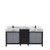 Lexora -  Zilara 72" Black  Grey Double Vanity - Castle Grey Marble Tops - White Square Sinks -  Cascata Nera Matte Black Faucet Set - LZ342272DLISFCM