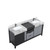 Lexora -  Zilara 72" Black  Grey Double Vanity - Castle Grey Marble Tops - White Square Sinks -  Balzani Gun Metal Faucet Set - LZ342272DLISFBG
