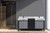 Lexora -  Zilara 72" Black  Grey Double Vanity - Castle Grey Marble Tops - White Square Sinks -  Balzani Gun Metal Faucet Set - LZ342272DLISFBG