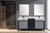 Lexora -  Zilara 72" Black  Grey Double Vanity - Castle Grey Marble Tops - White Square Sinks - Cascata Nera Matte Black Faucet Set -  28" Frameless Mirrors - LZ342272DLISM28FCM