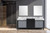 Lexora -  Zilara 80" Black  Grey Double Vanity - Castle Grey Marble Tops - White Square Sinks -  30" Frameless Mirrors - LZ342280DLISM30