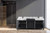 Lexora -  Zilara 80" Black  Grey Double Vanity - Castle Grey Marble Tops - White Square Sinks -  Cascata Nera Matte Black Faucet Set - LZ342280DLISFCM