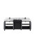 Lexora -  Zilara 80" Black  Grey Double Vanity - Castle Grey Marble Tops - White Square Sinks -  Cascata Nera Matte Black Faucet Set - LZ342280DLISFCM