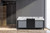 Lexora -  Zilara 80" Black  Grey Double Vanity - Castle Grey Marble Tops - White Square Sinks -  Monte Chrome Faucet Set - LZ342280DLISFMC