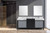Lexora -  Zilara 80" Black  Grey Double Vanity - Castle Grey Marble Tops - White Square Sinks - Monte Chrome Faucet Set -  30" Frameless Mirrors - LZ342280DLISM30FMC