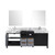 Lexora -  Zilara 80" Black  Grey Double Vanity - Castle Grey Marble Tops - White Square Sinks - Monte Chrome Faucet Set -  30" Frameless Mirrors - LZ342280DLISM30FMC