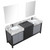 Lexora -  Zilara 80" Black  Grey Double Vanity - Castle Grey Marble Tops - White Square Sinks - Balzani Gun Metal Faucet Set -  30" Frameless Mirrors - LZ342280DLISM30FBG