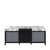 Lexora -  Zilara 84" Black  Grey Double Vanity - Castle Grey Marble Tops -  White Square Sinks - LZ342284DLIS000