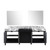 Lexora -  Zilara 84" Black  Grey Double Vanity - Castle Grey Marble Tops - White Square Sinks -  34" Frameless Mirrors - LZ342284DLISM34