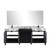 Lexora -  Zilara 84" Black  Grey Double Vanity - Castle Grey Marble Tops - White Square Sinks - Cascata Nera Matte Black Faucet Set -  34" Frameless Mirrors - LZ342284DLISM34FCM