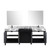 Lexora -  Zilara 84" Black  Grey Double Vanity - Castle Grey Marble Tops - White Square Sinks - Balzani Gun Metal Faucet Set -  34" Frameless Mirrors - LZ342284DLISM34FBG
