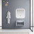 Lexora -  Geneva 30" Glossy White Single Vanity - White Carrara Marble Top - White Square Sink  30" LED Mirror w/ Faucet - LG192230DMDSLM30F