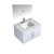 Lexora -  Geneva 30" Glossy White Single Vanity - White Carrara Marble Top - White Square Sink  30" LED Mirror w/ Faucet - LG192230DMDSLM30F
