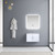 Lexora -  Geneva 30" Glossy White Single Vanity - White Carrara Marble Top - White Square Sink  30" LED Mirror - LG192230DMDSLM30