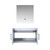 Lexora -  Geneva 30" Glossy White Single Vanity - no Top  30" LED Mirror - LG192230DM00LM30