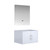 Lexora -  Geneva 30" Glossy White Single Vanity - no Top  30" LED Mirror - LG192230DM00LM30