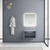Lexora -  Geneva 30" Dark Grey Single Vanity - White Carrara Marble Top - White Square Sink  30" LED Mirror w/ Faucet - LG192230DBDSLM30F