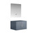 Lexora -  Geneva 30" Dark Grey Single Vanity - no Top  30" LED Mirror - LG192230DB00LM30