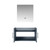Lexora -  Geneva 30" Dark Grey Single Vanity - no Top  30" LED Mirror - LG192230DB00LM30