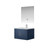 Lexora -  Geneva 30" Navy Blue Single Vanity - White Carrara Marble Top - White Square Sink  30" LED Mirror w/ Faucet - LG192230DEDSLM30F