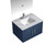 Lexora -  Geneva 30" Navy Blue Single Vanity - White Carrara Marble Top - White Square Sink  30" LED Mirror w/ Faucet - LG192230DEDSLM30F