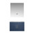 Lexora -  Geneva 30" Navy Blue Single Vanity - White Carrara Marble Top - White Square Sink  30" LED Mirror - LG192230DEDSLM30