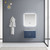 Lexora -  Geneva 30" Navy Blue Single Vanity - White Carrara Marble Top - White Square Sink  30" LED Mirror - LG192230DEDSLM30