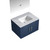 Lexora -  Geneva 30" Navy Blue Single Vanity - White Carrara Marble Top - White Square Sink  30" LED Mirror - LG192230DEDSLM30