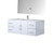 Lexora -  Geneva 48" Glossy White Single Vanity - White Carrara Marble Top - White Square Sink  48" LED Mirror w/ Faucet - LG192248DMDSLM48F