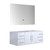 Lexora -  Geneva 48" Glossy White Single Vanity - no Top  48" LED Mirror - LG192248DM00LM48