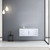 Lexora -  Geneva 48" Glossy White Single Vanity - White Carrara Marble Top - White Square Sink  no Mirror - LG192248DMDS000