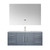 Lexora -  Geneva 48" Dark Grey Single Vanity - White Carrara Marble Top - White Square Sink  48" LED Mirror w/ Faucet - LG192248DBDSLM48F