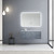 Lexora -  Geneva 48" Dark Grey Single Vanity - White Carrara Marble Top - White Square Sink  48" LED Mirror w/ Faucet - LG192248DBDSLM48F
