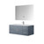 Lexora -  Geneva 48" Dark Grey Single Vanity - White Carrara Marble Top - White Square Sink  48" LED Mirror w/ Faucet - LG192248DBDSLM48F
