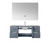 Lexora -  Geneva 48" Dark Grey Single Vanity - White Carrara Marble Top - White Square Sink  48" LED Mirror w/ Faucet - LG192248DBDSLM48F