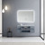 Lexora -  Geneva 48" Dark Grey Single Vanity - White Carrara Marble Top - White Square Sink  48" LED Mirror w/ Faucet - LG192248DBDSLM48F
