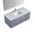Lexora -  Geneva 48" Dark Grey Single Vanity - White Carrara Marble Top - White Square Sink  48" LED Mirror w/ Faucet - LG192248DBDSLM48F