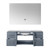 Lexora -  Geneva 48" Dark Grey Single Vanity - White Carrara Marble Top - White Square Sink  48" LED Mirror - LG192248DBDSLM48