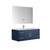 Lexora -  Geneva 48" Navy Blue Single Vanity - White Carrara Marble Top - White Square Sink  48" LED Mirror w/ Faucet - LG192248DEDSLM48F