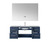 Lexora -  Geneva 48" Navy Blue Single Vanity - White Carrara Marble Top - White Square Sink  48" LED Mirror w/ Faucet - LG192248DEDSLM48F